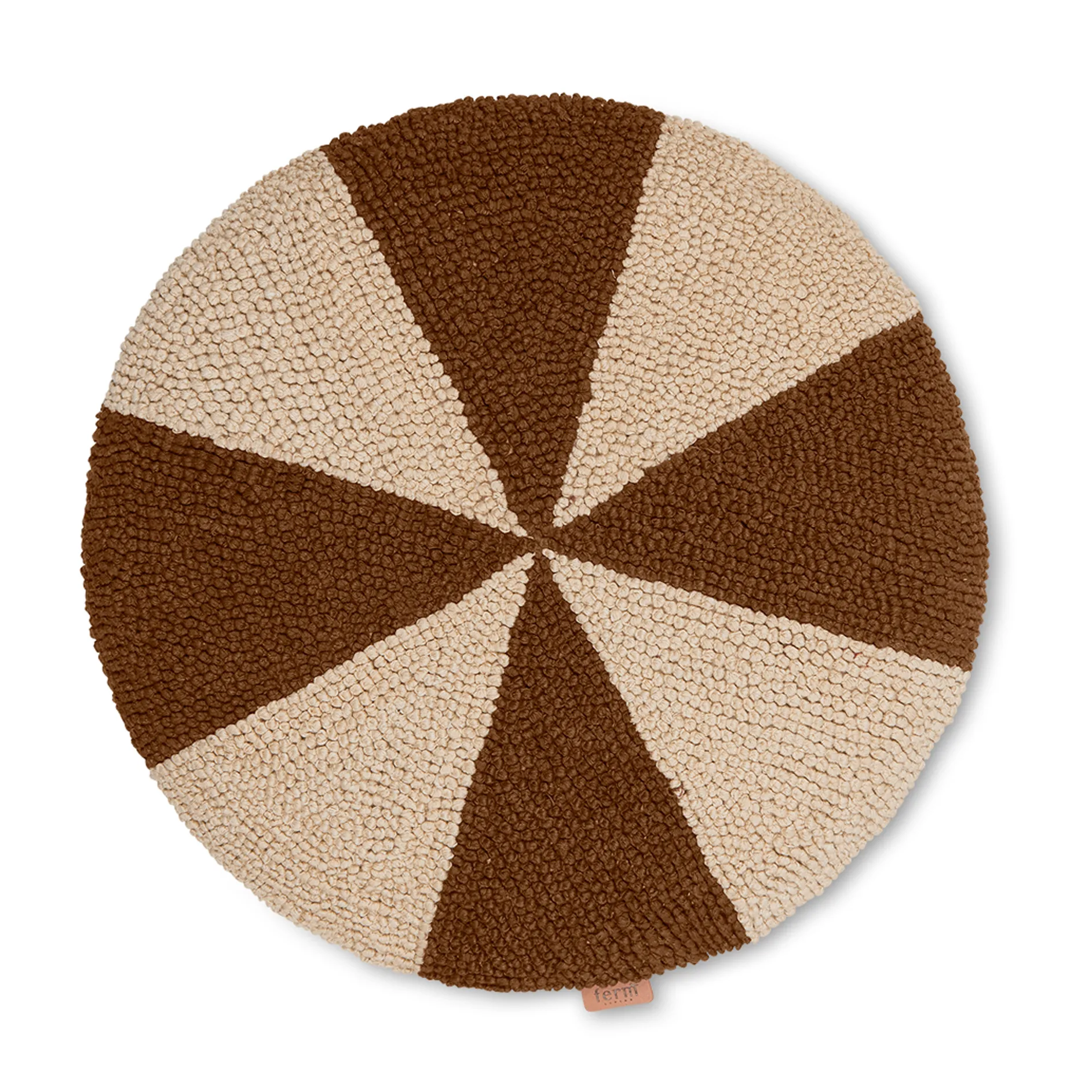 Coussin rond Arch Ø40 cm, Dark brick-Off white Ferm Living