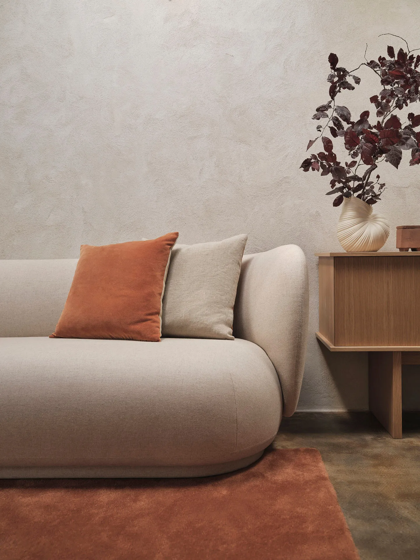 Coussin Senti 50x50 cm, Baked clay Ferm Living