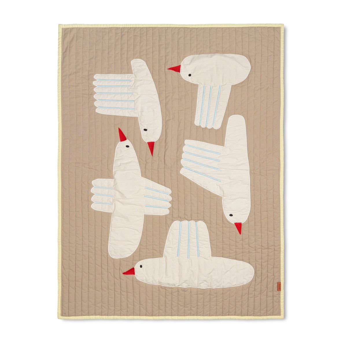ferm LIVING Couverture matelassée Bird Beige | Design Scandinave | Couvertures de bébé | Beige
