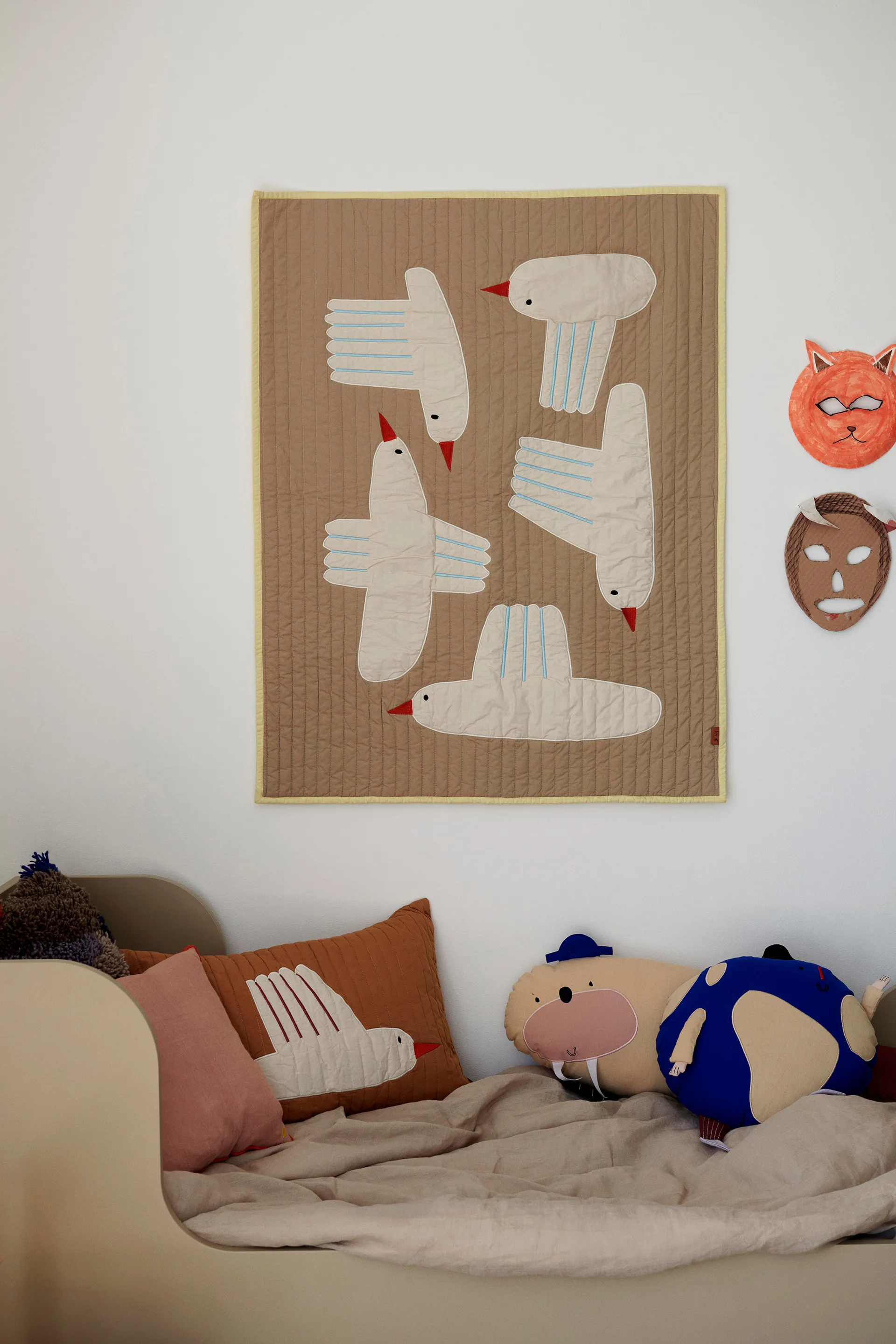 Couverture matelassée Bird, Beige Ferm Living