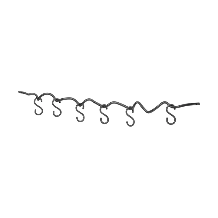 Curvature rail mural avec 6 crochets - Laiton Black - Ferm Living