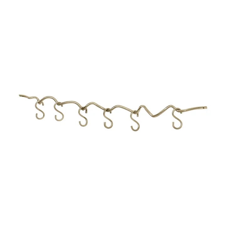Curvature rail mural avec 6 crochets - Laiton - Ferm Living