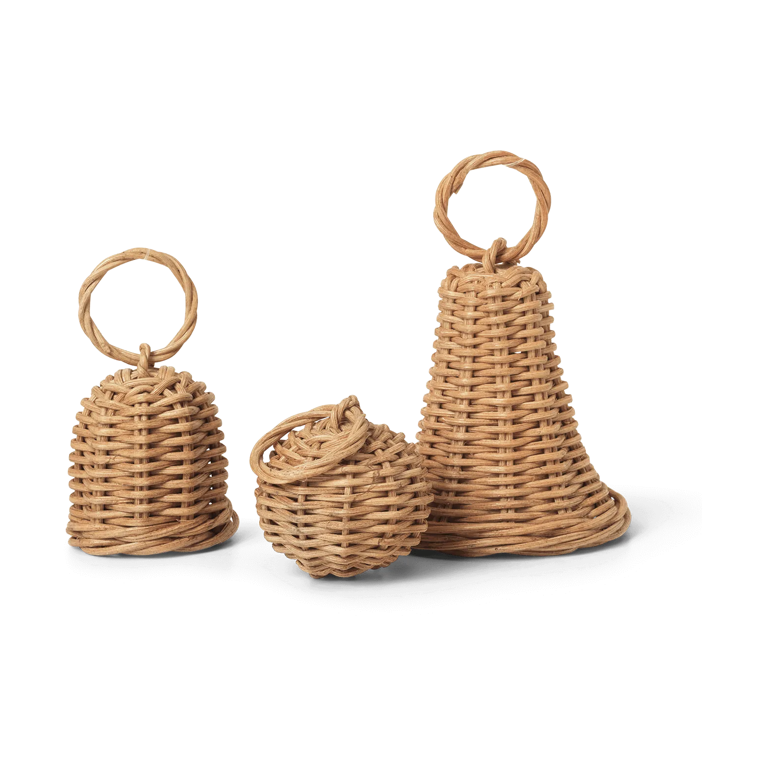 Décoration de Noël Braided Bell Baubles Lot de 3, Natural Ferm Living
