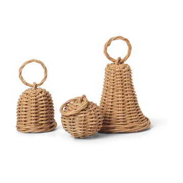 Décoration de Noël Braided Bell Baubles Lot de 3 - Natural - Ferm Living