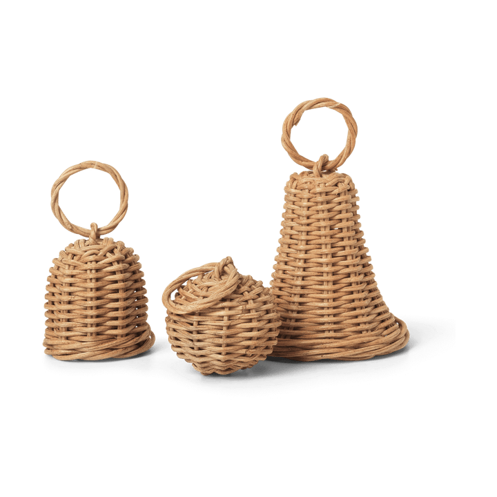 Décoration de Noël Braided Bell Baubles Lot de 3, Natural Ferm Living