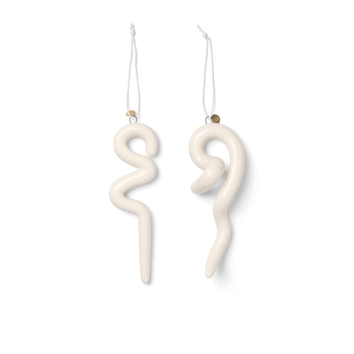 Décoration de Noël Doodle 14,5 cm Lot de 2, Off-white Ferm Living