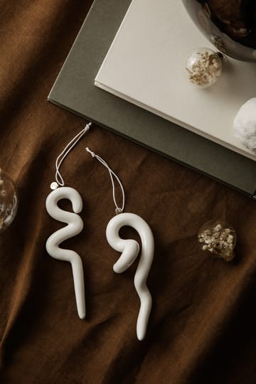 Décoration de Noël Doodle 14,5 cm Lot de 2 - Off-white - Ferm Living