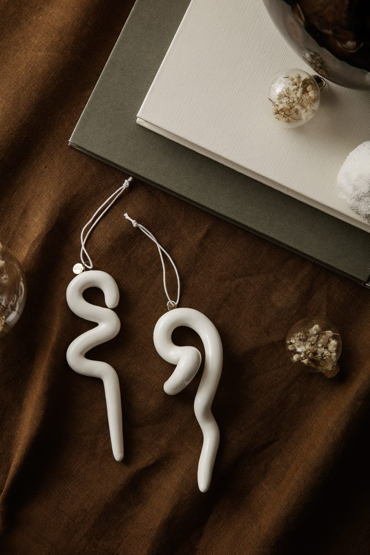 Décoration de Noël Doodle 14,5 cm Lot de 2, Off-white Ferm Living