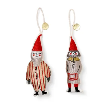 Décoration de Noël Elf pair 13,5 cm Lot de 2 - Striped - Ferm Living
