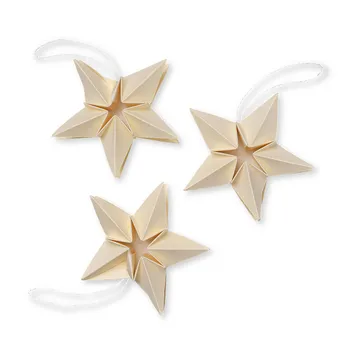 Décoration de Noël étoile en papier Amanda Lot de 3 - off-white - Ferm Living