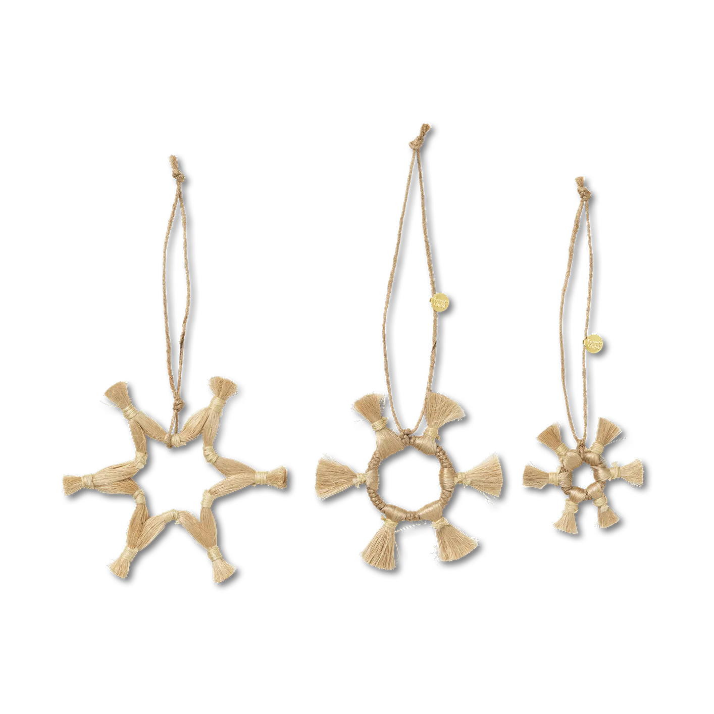 Décoration de Noël Ferm Living Jute Stars 3 Pièces, Natural Ferm Living