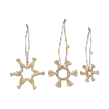 Décoration de Noël Ferm Living Jute Stars 3 Pièces - Natural - Ferm Living