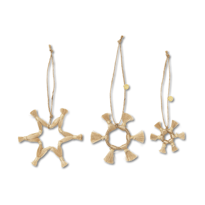 Décoration de Noël Ferm Living Jute Stars 3 Pièces - Natural - Ferm Living