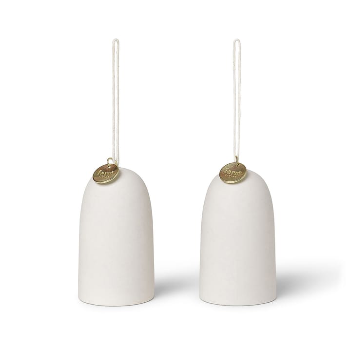 Décoration de Noël horloge Bell Ø4 cm Lot de 2  - Off-white - ferm LIVING