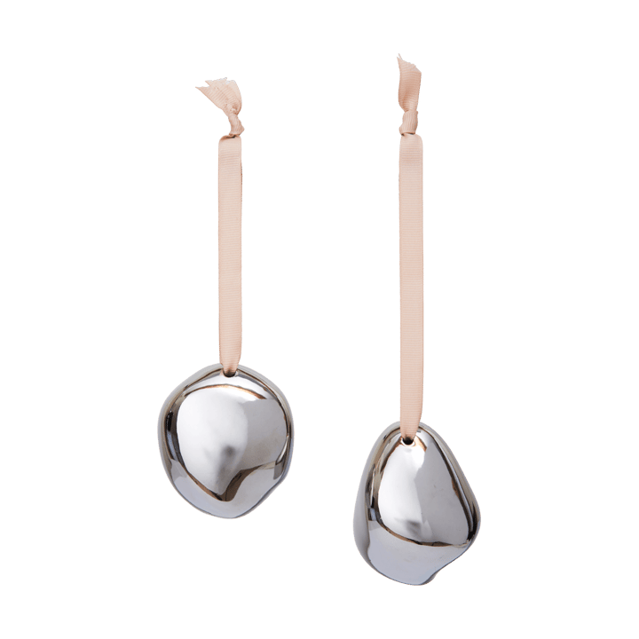 Décoration suspendue Bellure 7 cm, 2 pièces - Argent - Ferm Living