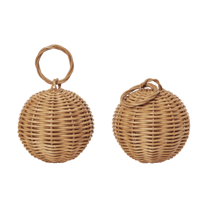 Décoration suspendue Braided baubles Ø8 cm, 2 pièces - Natural - Ferm Living
