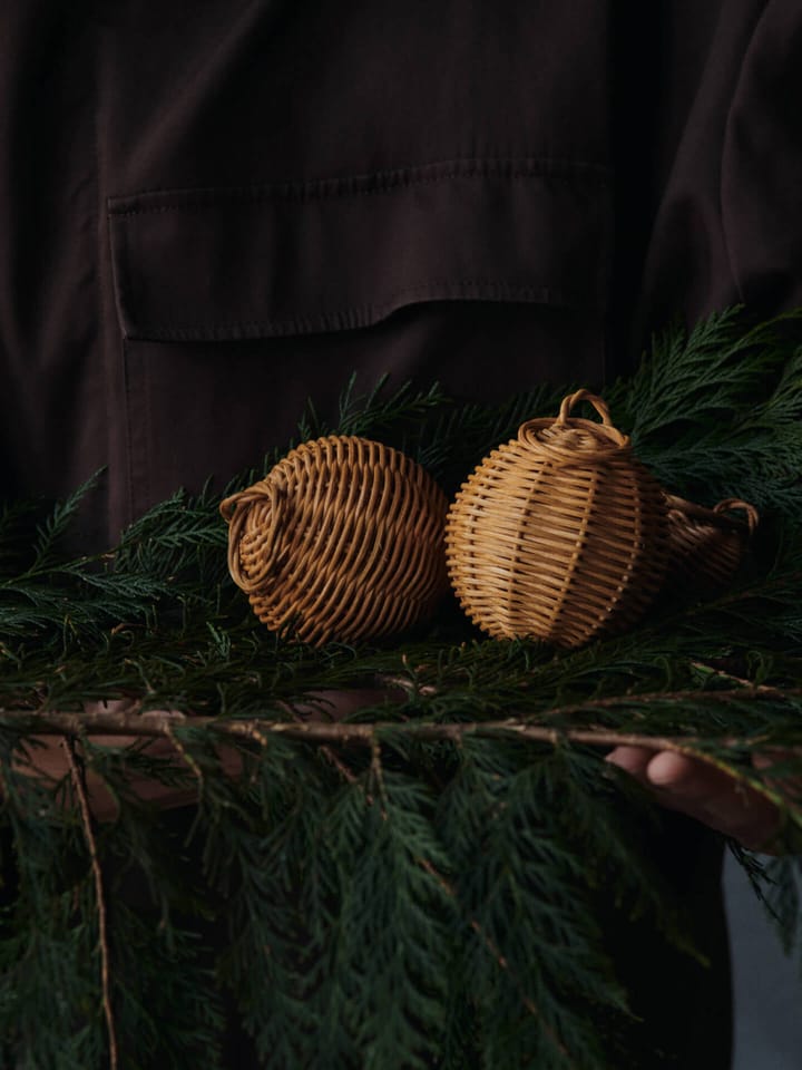 Décoration suspendue Braided baubles Ø8 cm, 2 pièces, Natural Ferm Living