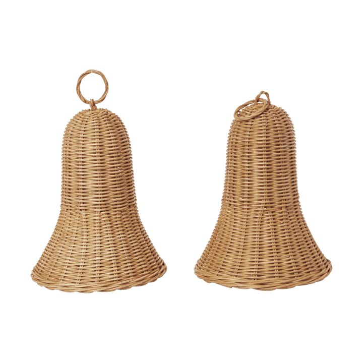 Décoration suspendue Braided bells 20 cm, 2 pièces - Natural - Ferm Living