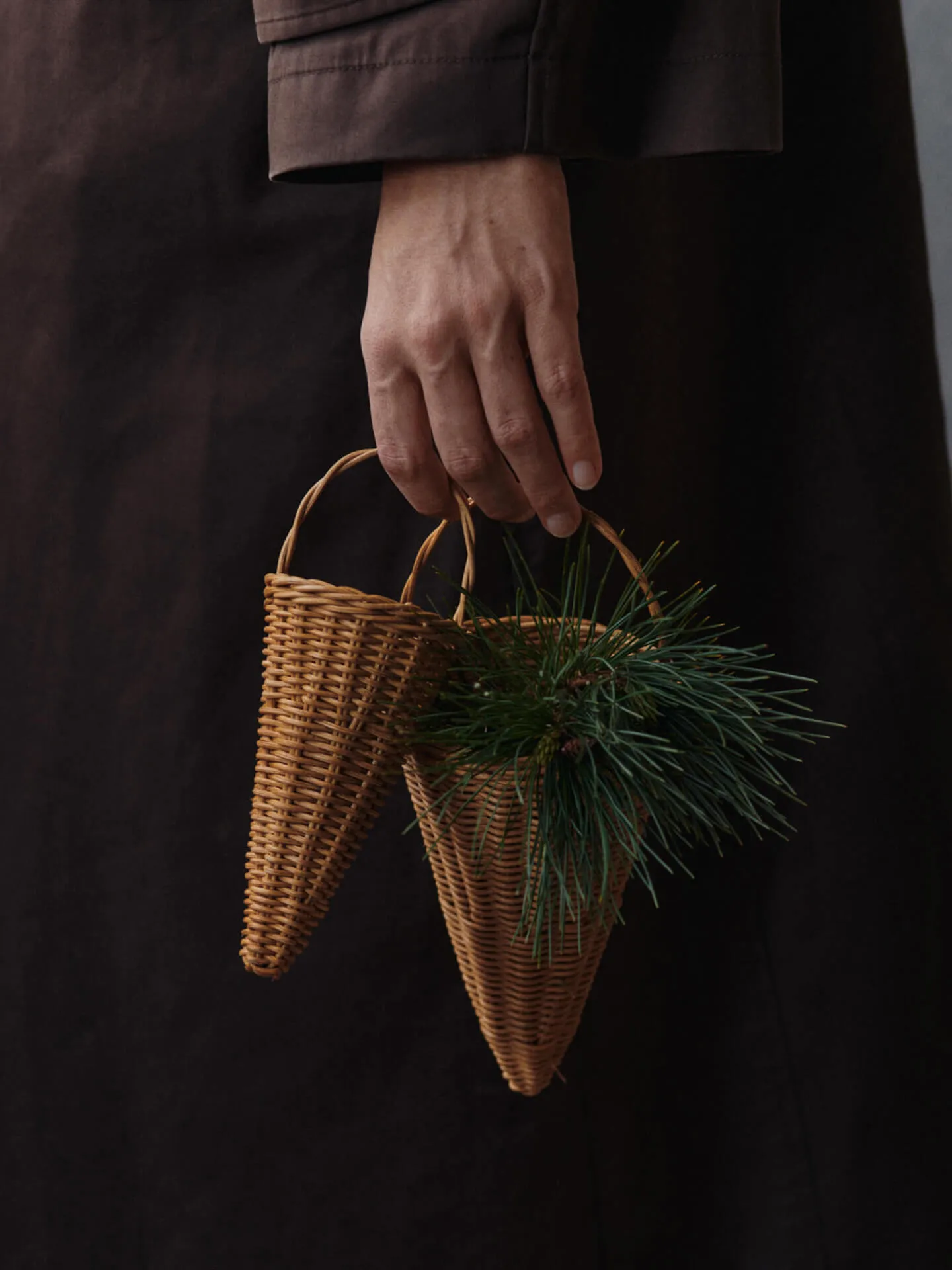 Décoration suspendue Braided cones 18 cm, Natural Ferm Living