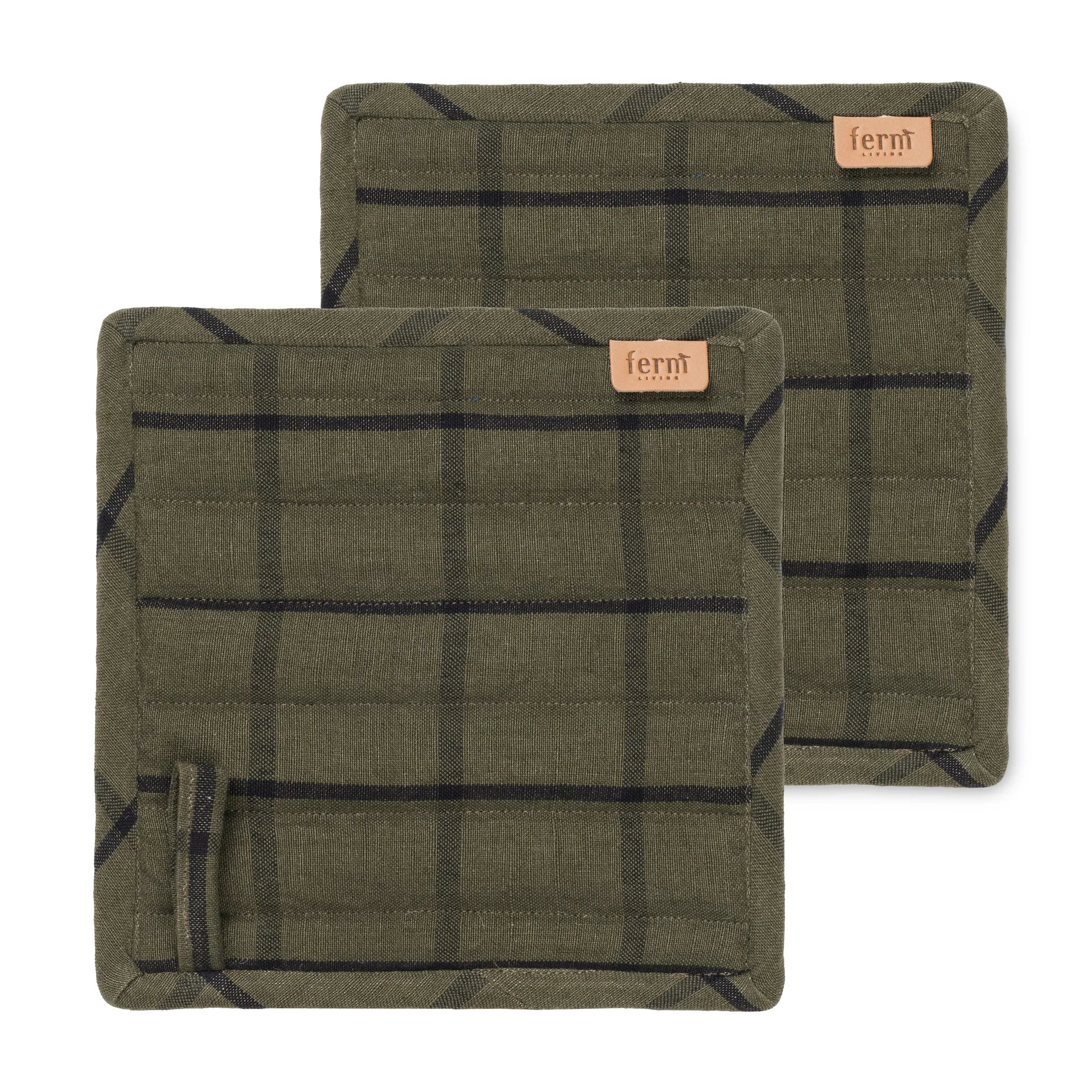 Dessous de plat Hale Lot de 2, Vert-noir Ferm Living