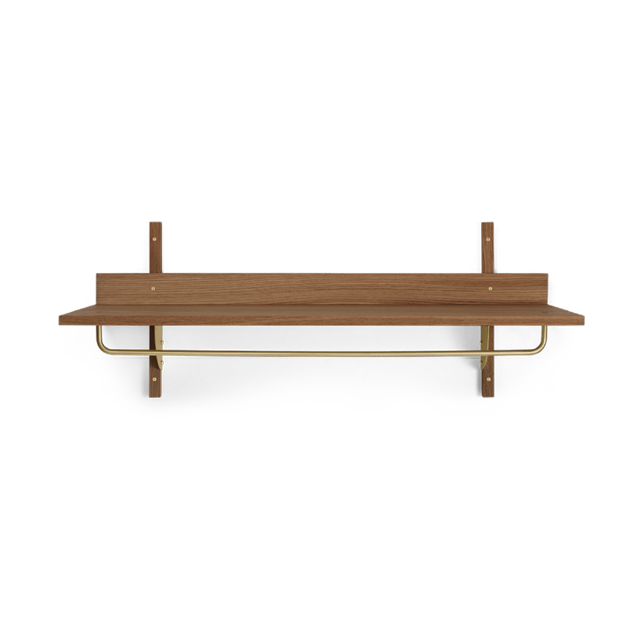 Étagère avec tringle Sector 37x87 cm - Smoked Oak, brass - Ferm Living