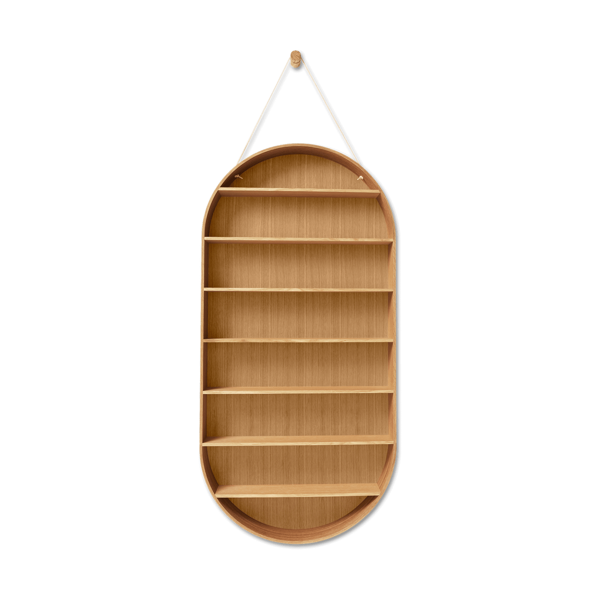 ferm LIVING Etagère Oval Dorm Oiled oak | Design Scandinave | Étagères & systèmes de rayonnage | Beige