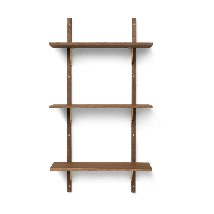 Étagère Sector triple narrow - Smoked Oak, brass - Ferm LIVING