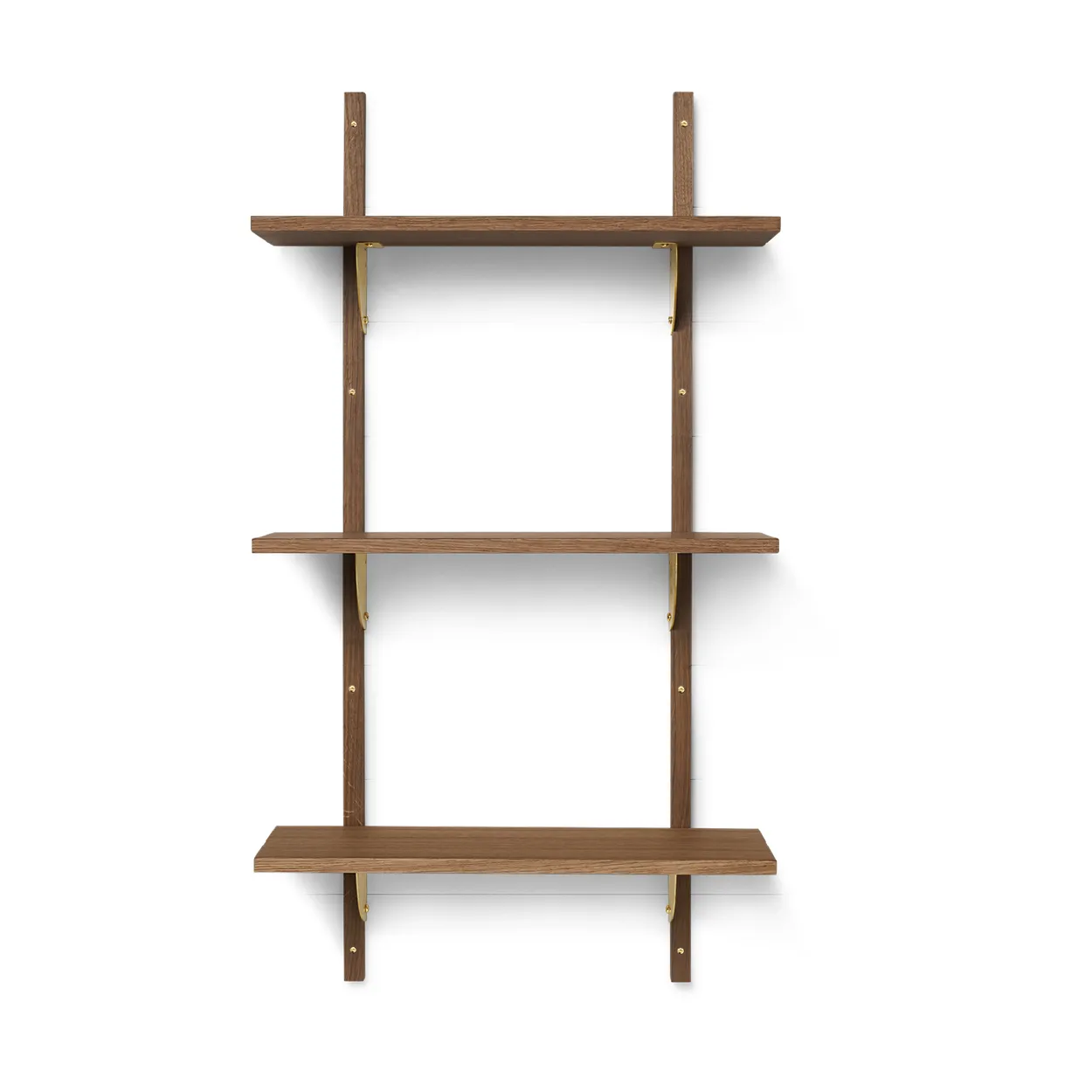 Ferm Living Étagère Sector triple narrow Oak, brass