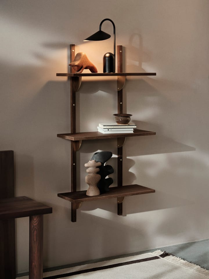 Étagère Sector triple narrow - Smoked Oak, brass - ferm LIVING