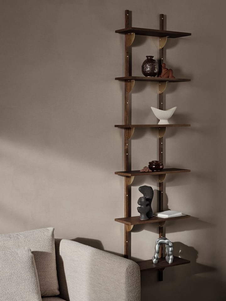 Étagère Sector triple narrow, Smoked Oak, brass Ferm Living