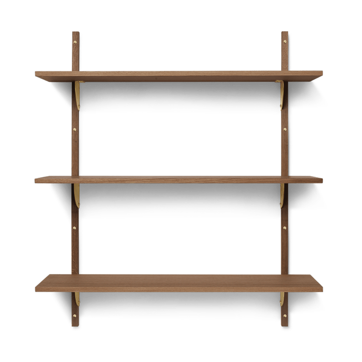 Étagère Sector triple wide - Smoked Oak, brass - Ferm Living