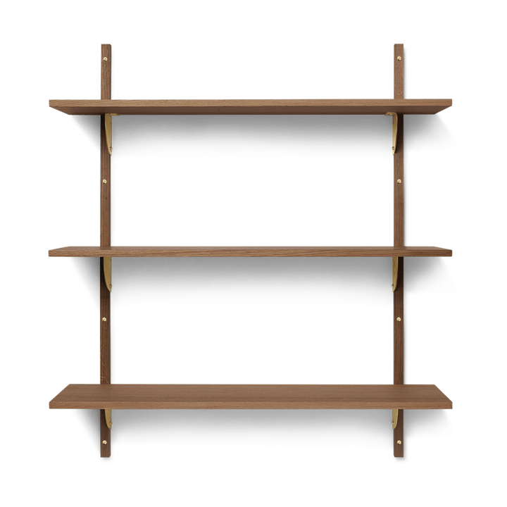 Étagère Sector triple wide - Smoked Oak, brass - Ferm LIVING