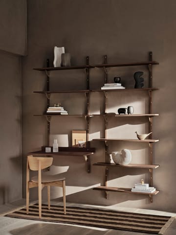 Étagère Sector triple wide - Smoked Oak, brass - Ferm Living