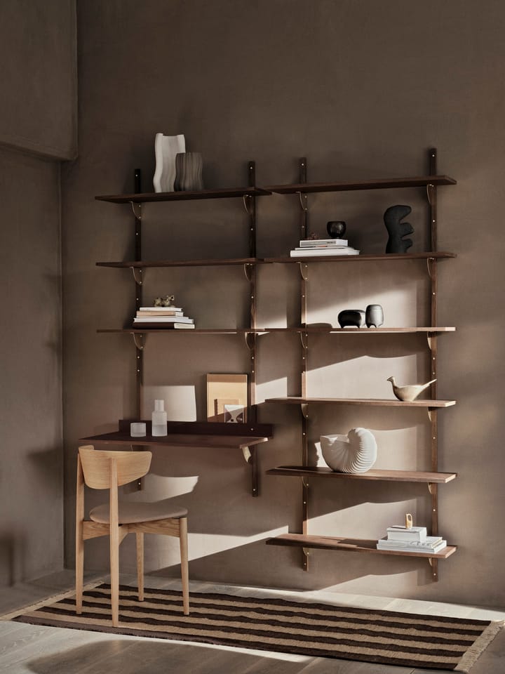 Étagère Sector triple wide, Smoked Oak, brass Ferm Living