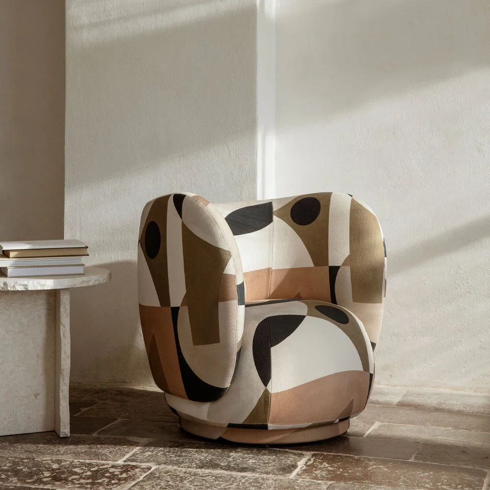 Fauteuil de salon Rico, brown, brushed Ferm Living