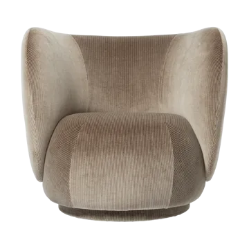 Fauteuil de salon Rico - Devoré velvet-Flint grey - Ferm Living
