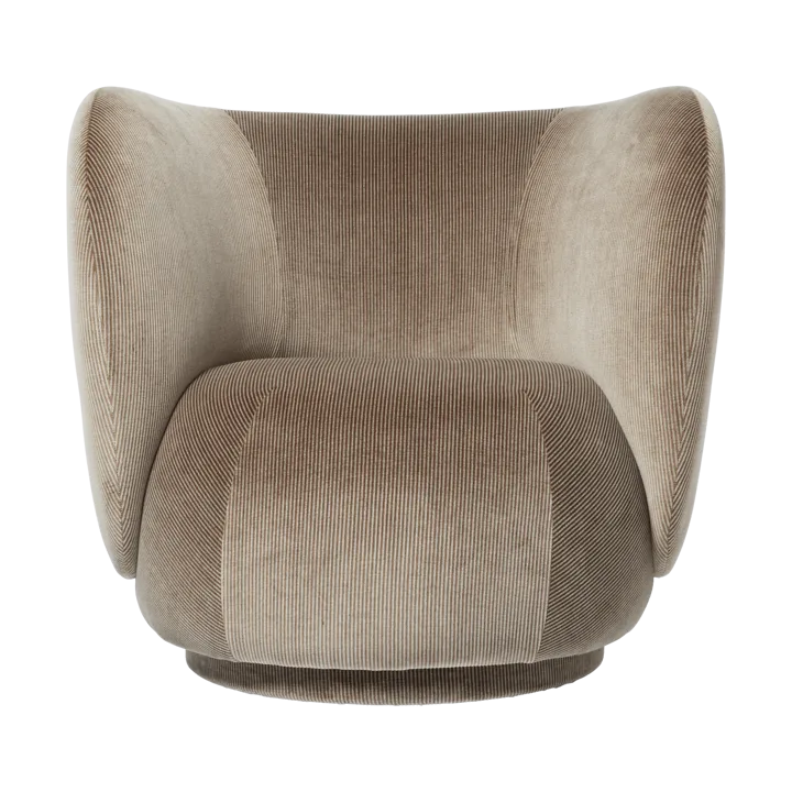 Fauteuil de salon Rico - Devoré velvet-Flint grey - Ferm Living