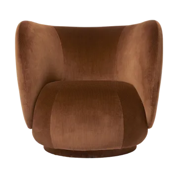 Fauteuil de salon Rico - Devoré velvet-Rust - Ferm Living