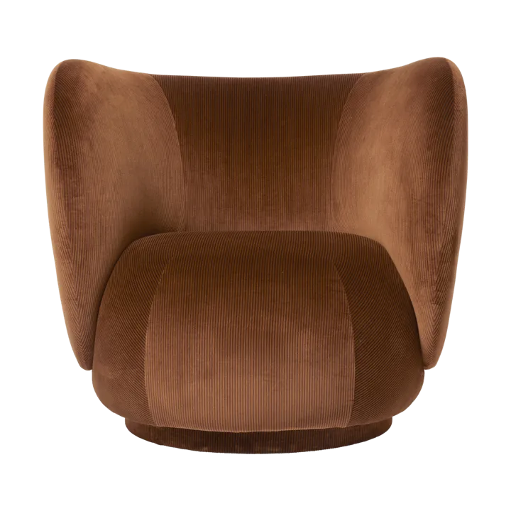 Fauteuil de salon Rico - Devoré velvet-Rust - Ferm Living