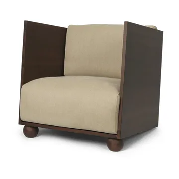 Fauteuil lounge Rum rich linen - Dark stained-natural - Ferm Living