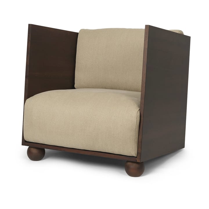 Fauteuil lounge Rum rich linen - Dark stained-natural - Ferm LIVING