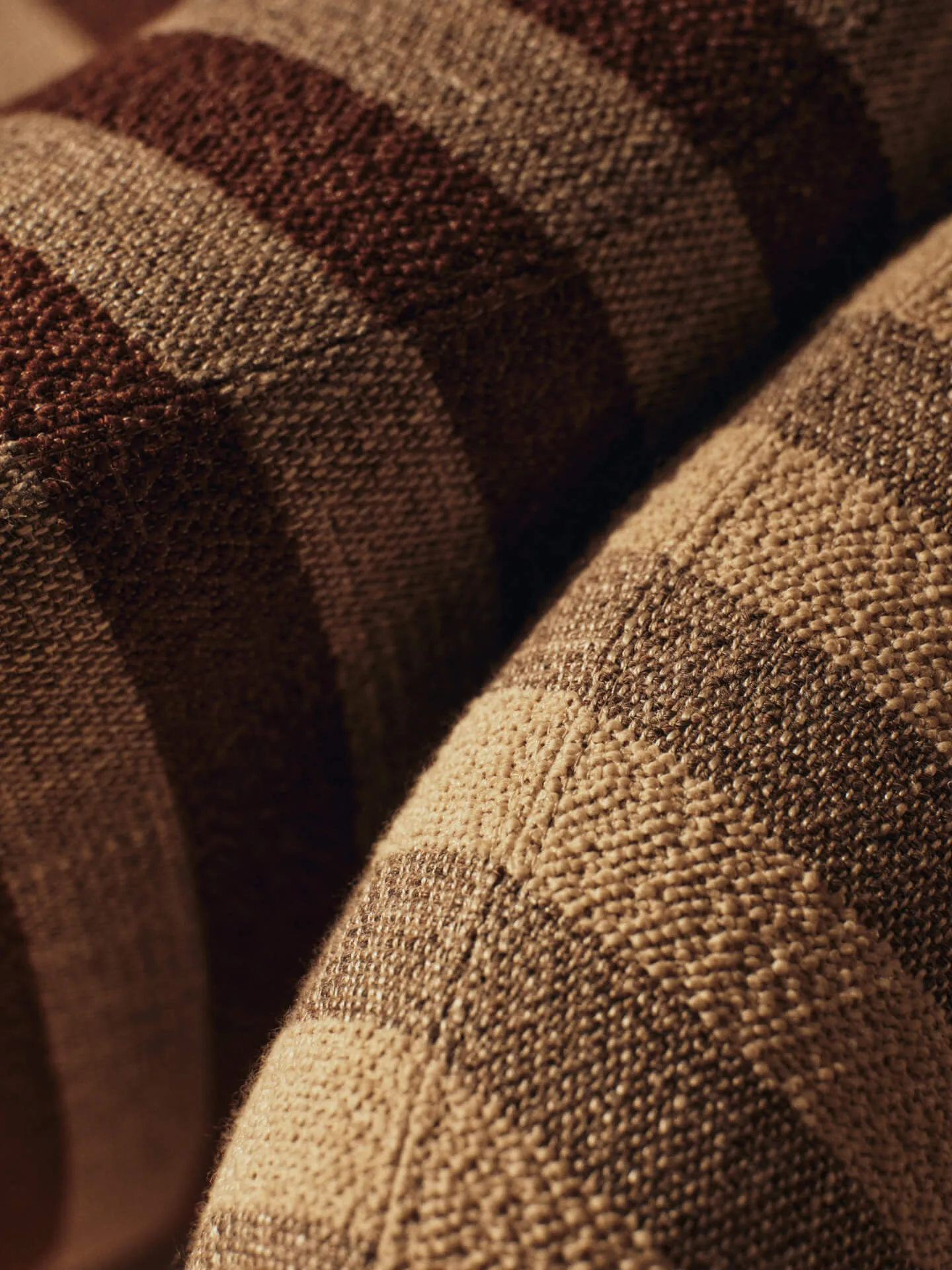 Fauteuil Rico lounge chair piccolo, Louisiana, Sand-chocolate Ferm Living