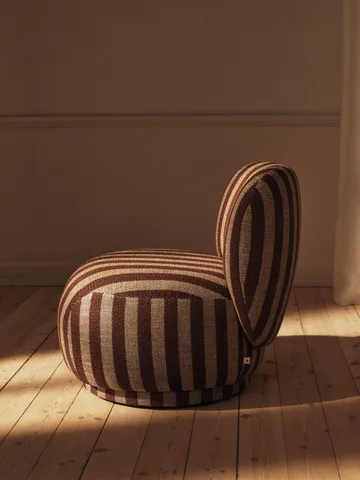 Fauteuil Rico lounge chair piccolo - Louisiana, Sand-chocolate - Ferm Living