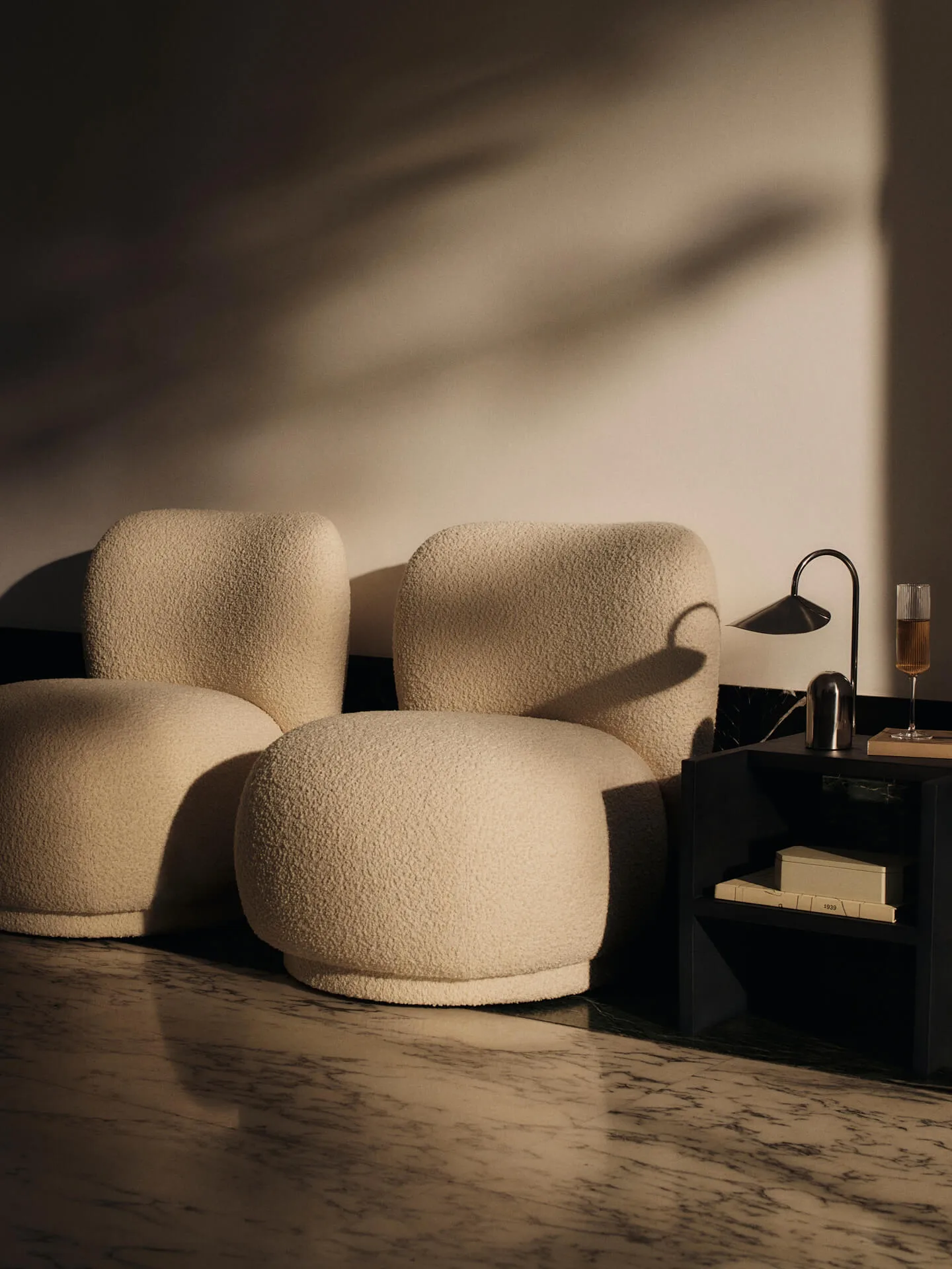 Fauteuil Rico lounge chair piccolo, Nordic Bouclé-Off-white Ferm Living