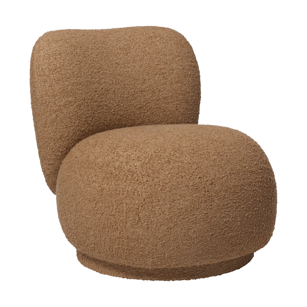 Fauteuil Rico lounge chair raw bouclé piccolo, Tan Ferm Living