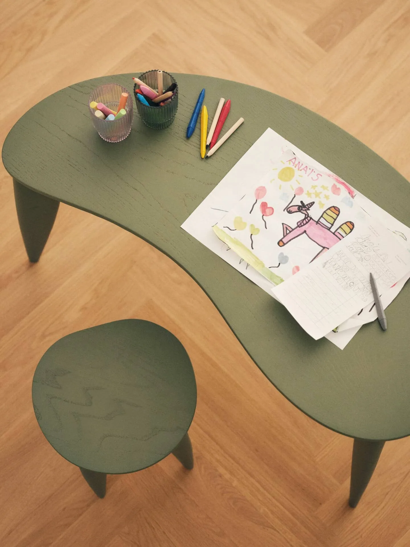 Feve kids tabouret rond, Elm green Ferm Living