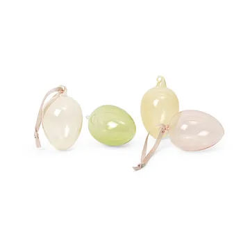 Glass easter eggs, lot de 4 - Mixed light - Ferm Living
