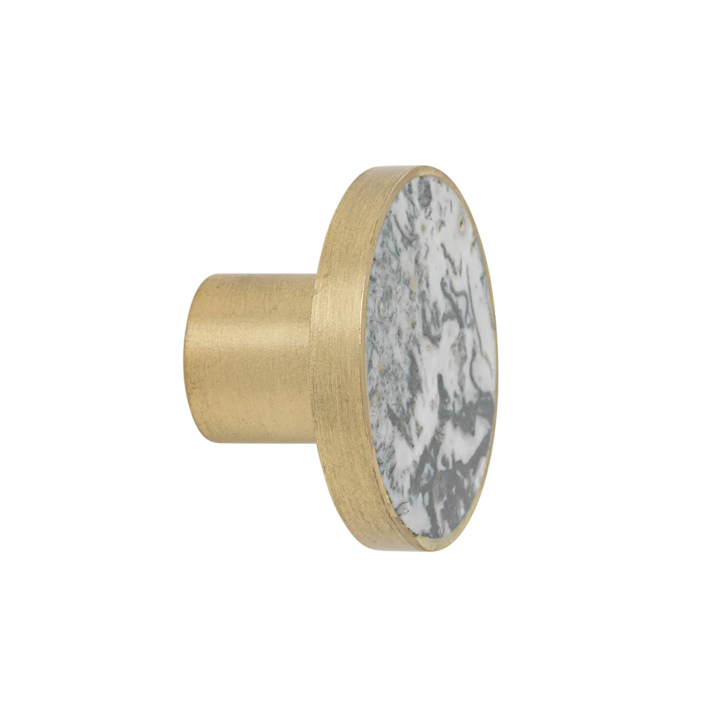 Grand crochet en pierre, agate mousse-laiton Ferm Living