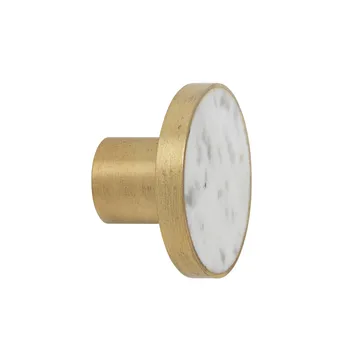 Grand crochet en pierre - marbre blanc-laiton - Ferm Living