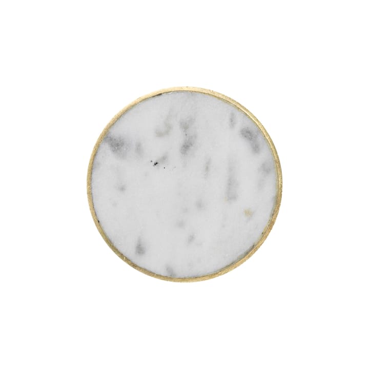 Grand crochet en pierre, marbre blanc-laiton Ferm Living